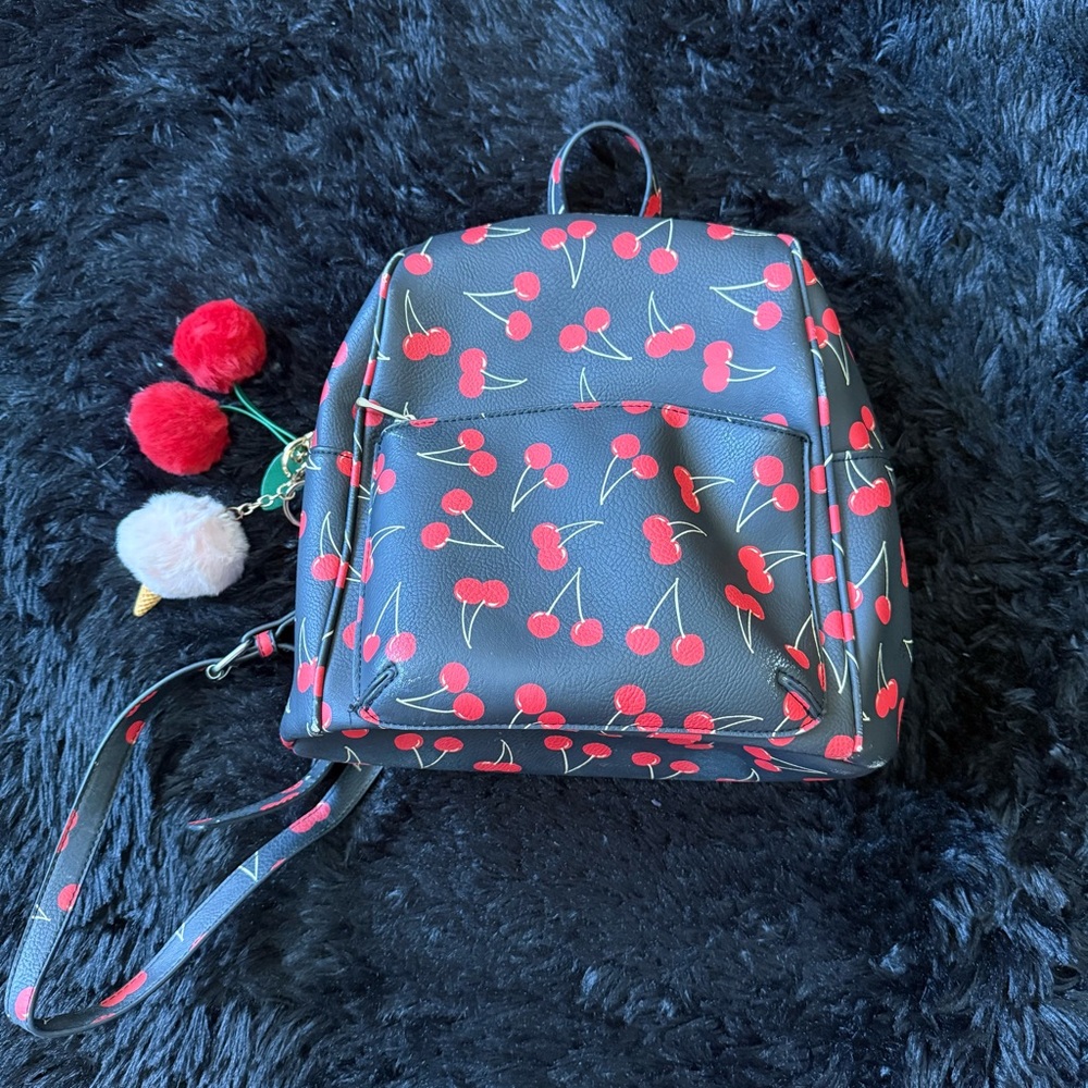 Cherry Print Mini Backpack
